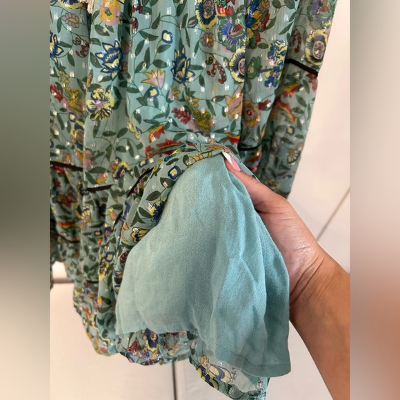 Free People metallic floral balloon sleeve dress - Picture 8 of 12